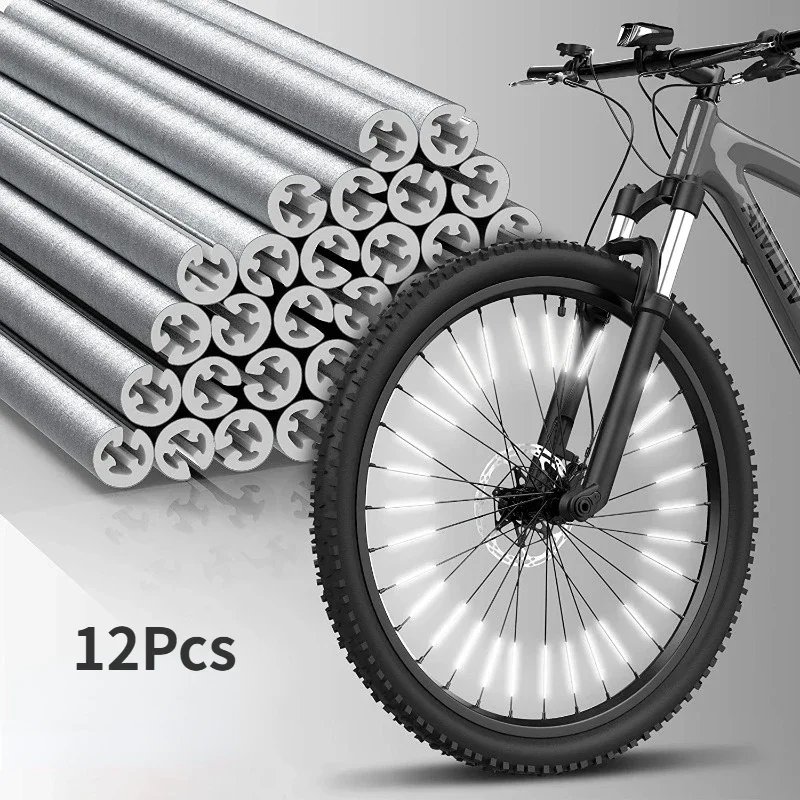Spoke Reflector Set - 12PCS/set Tube Warning Strip Reflective Mount