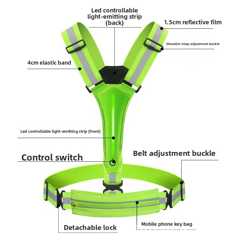 LED Glowing Reflective Vest Hi - Reflective Vest Cycling recension och pris