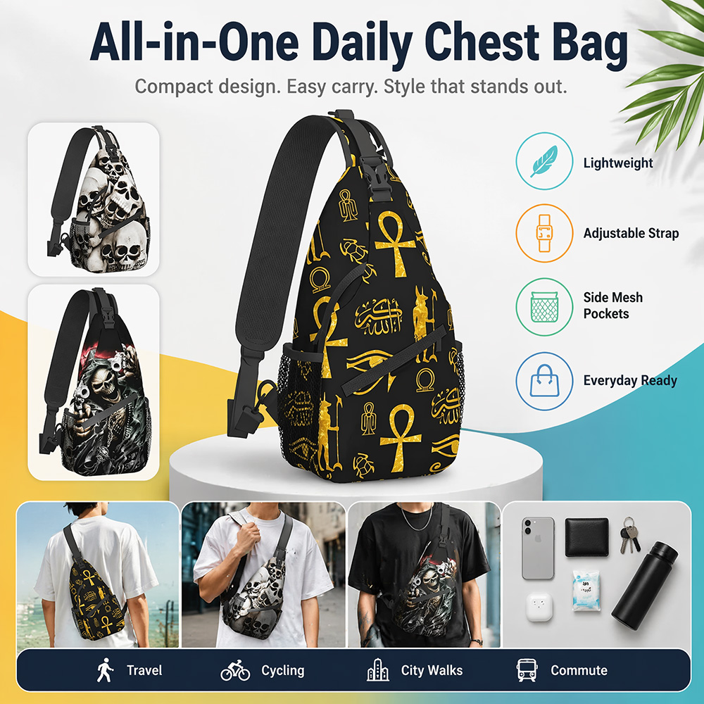 Men Crossbody Sling Chest Bag  - Cycling Commute Essentials recension och pris