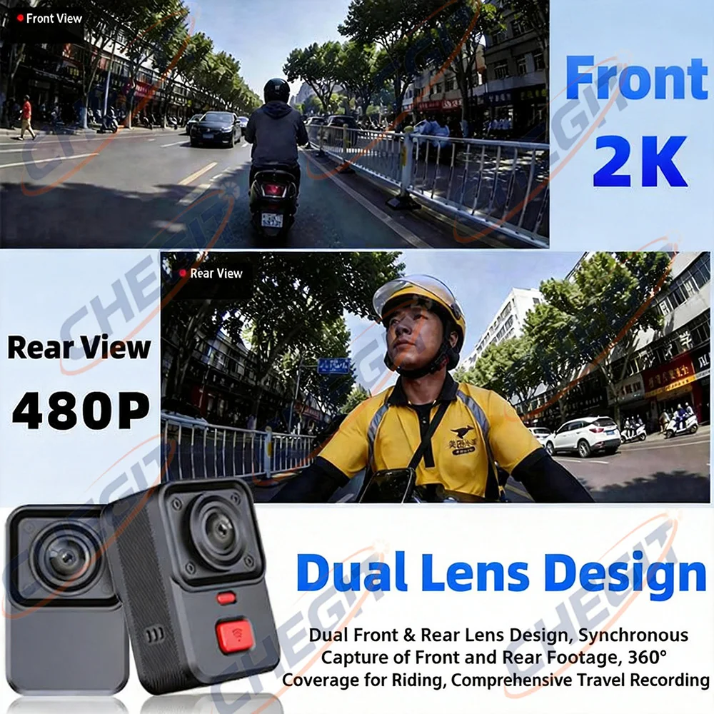 2 Camera Motorcycle DVR 2K HD  - Cycling Loop recension och pris