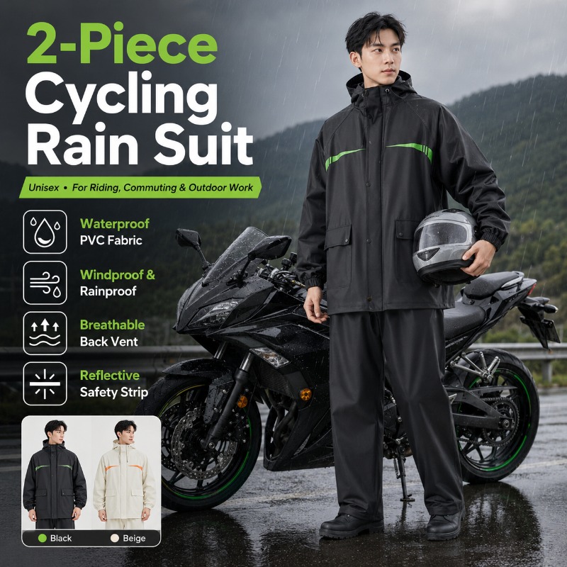 Unisex 2-Piece Waterproof Cycl - Cycling Commute Rain recension och pris